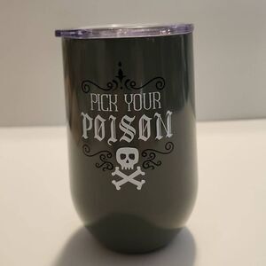 Zinny Double Walled Stainless Steel Goblet 16oz BPA Free NWT Gray in color with